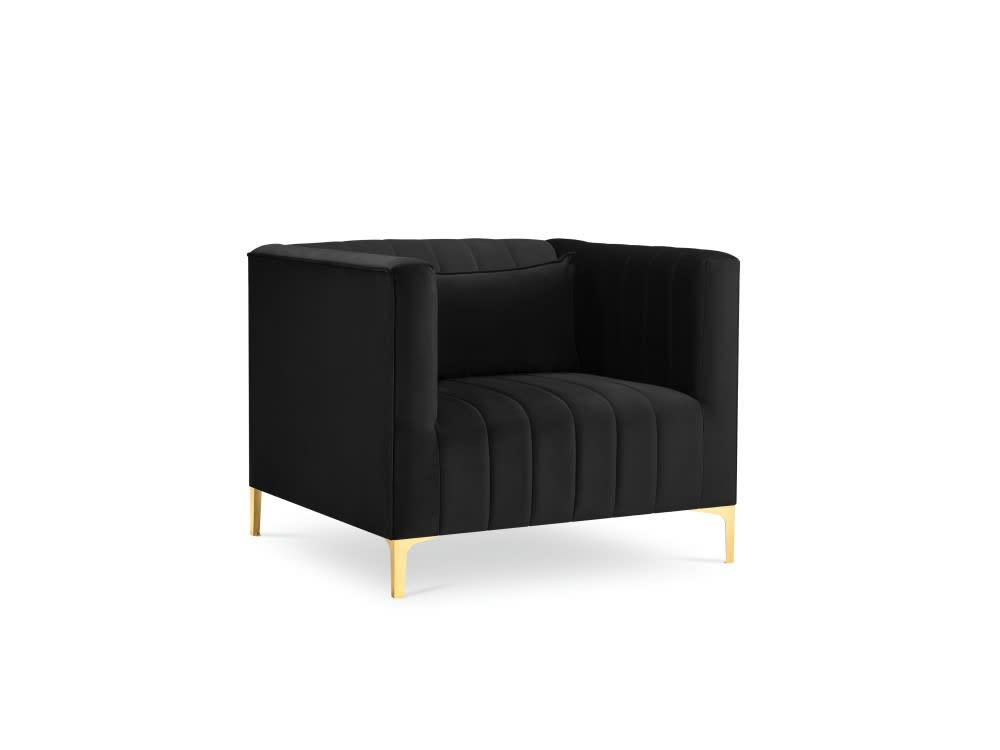 ANNITE - Fauteuil en velours noir