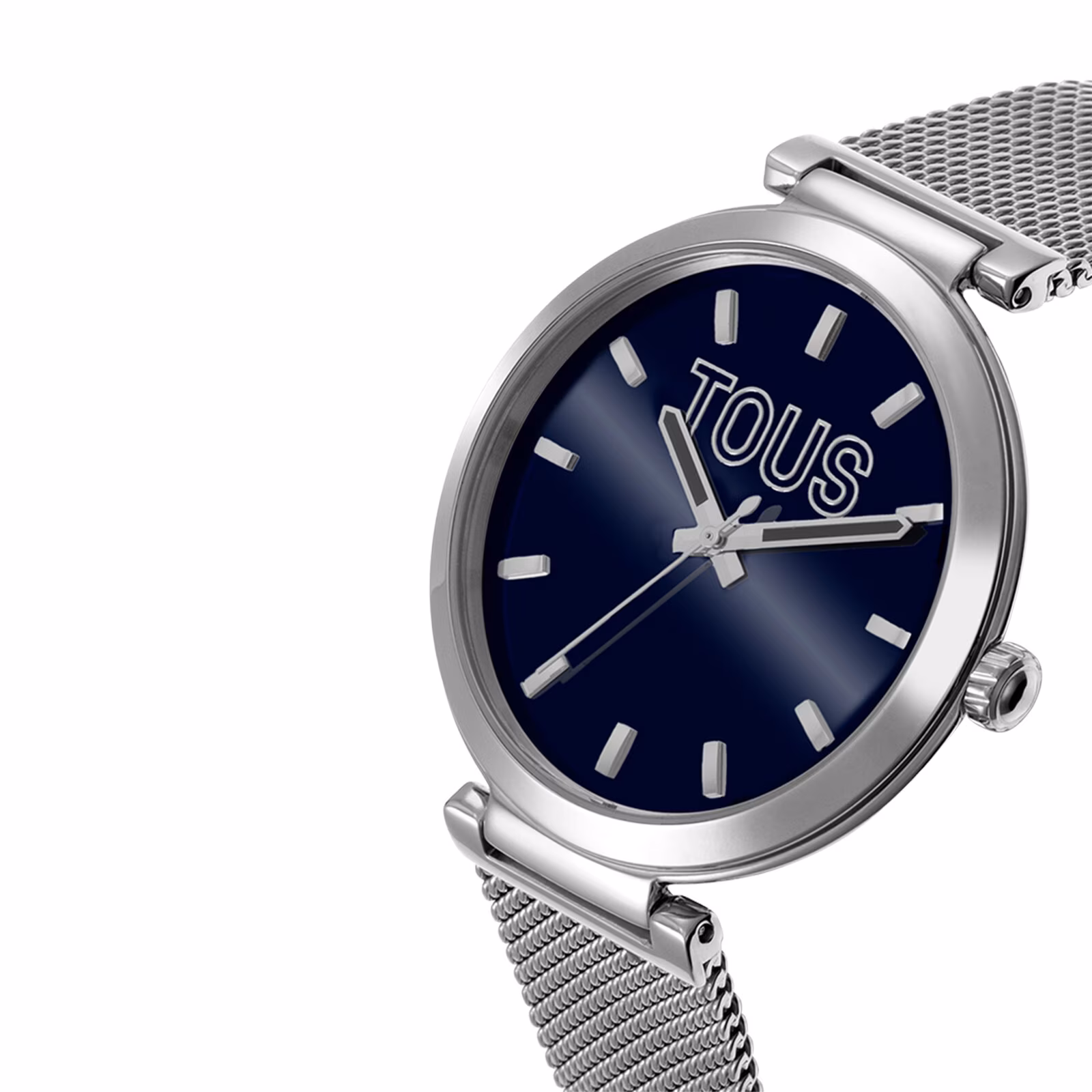 Reloj analógico con esfera azul y brazalete de acero S-Mesh Mirror