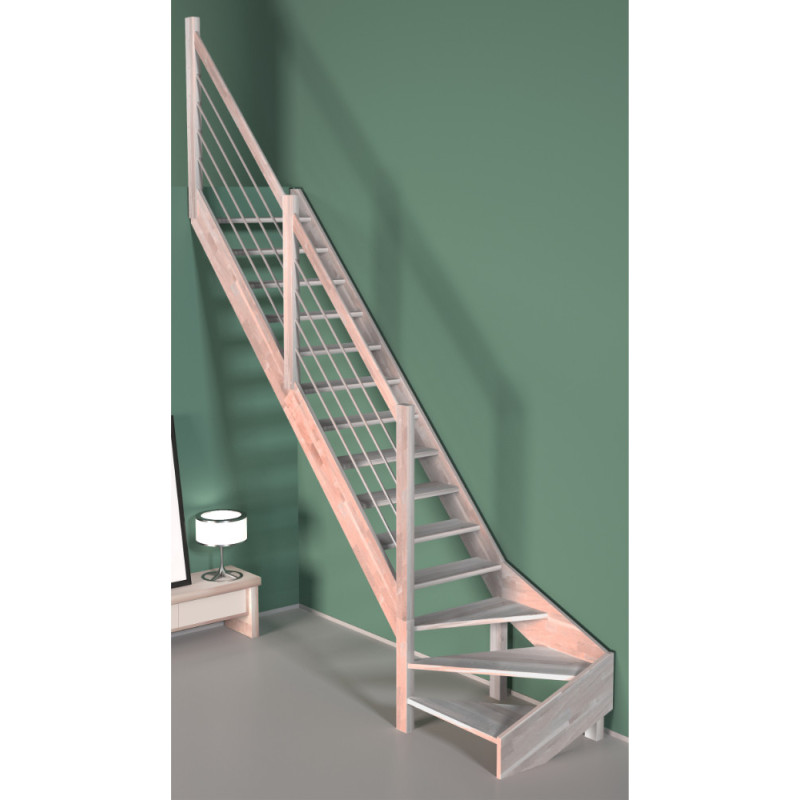 Escalier en hêtre Nevada 1/4 tournant gauche SOGEM