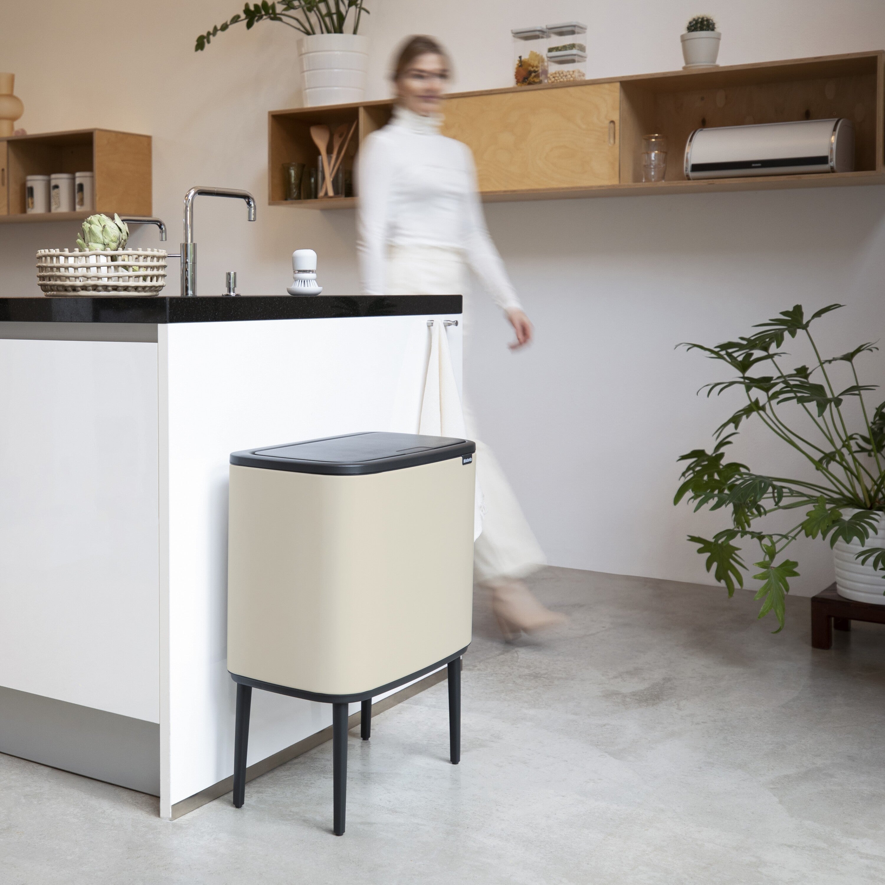 Brabantia Bo Touch Bin Afvalemmer 3 x 11 L - Soft Beige