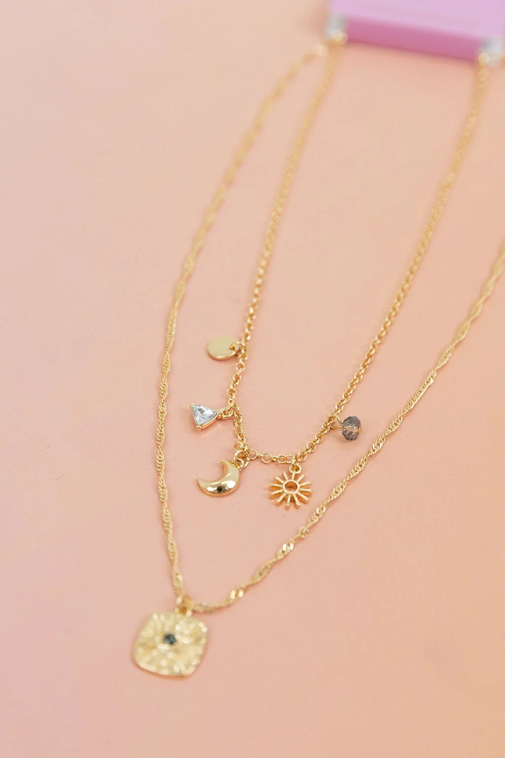 Layered Gold Charm Necklace