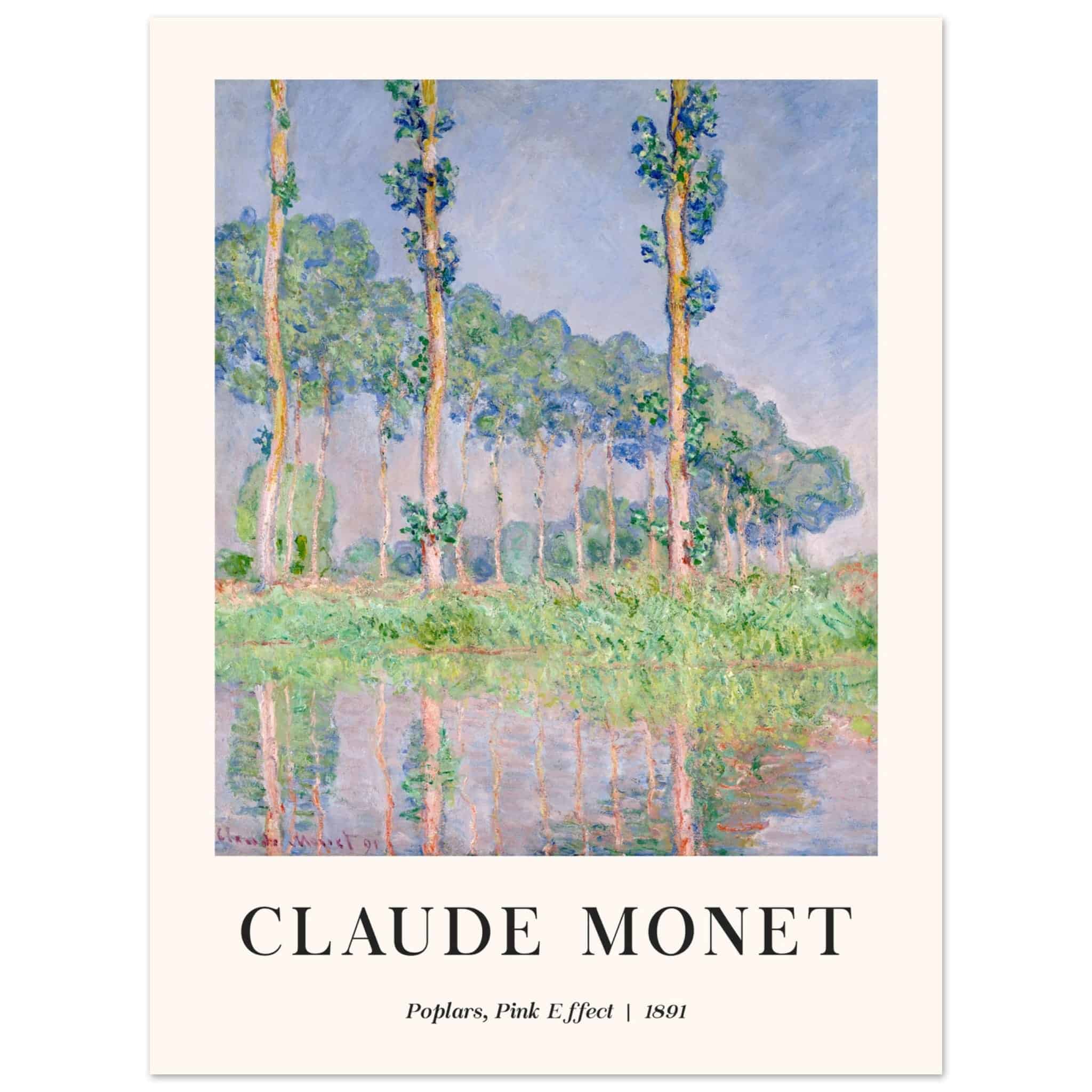 Artfulprints Poster Claude Monet - Poplars, pink effect  - 30x40 cm - Meerkleurig