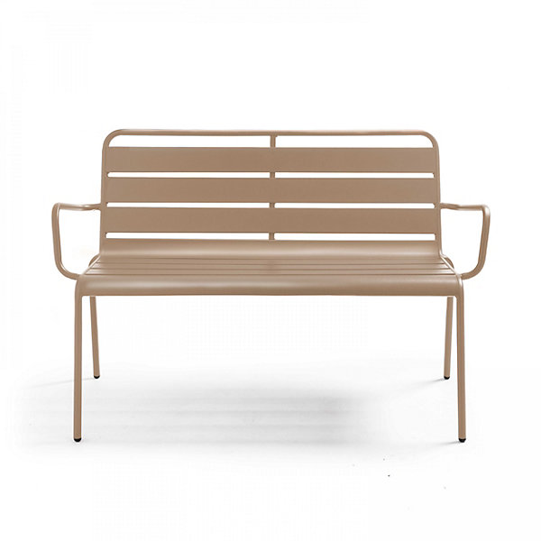 Banc de jardin en métal taupe PalavasOviala