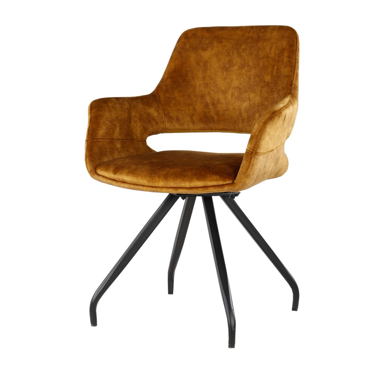 Livingfurn eetkamerstoel Capp Oker - stof - 2 stuks