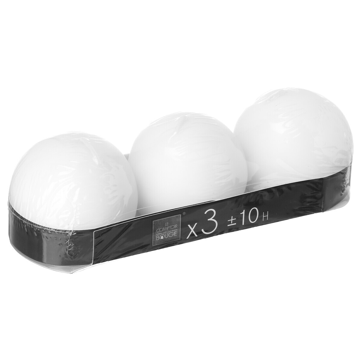 Rustic ball candle White, 88g