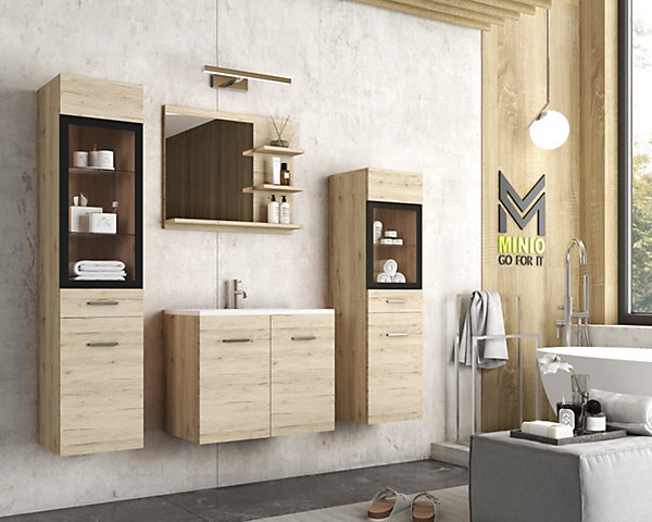 MINIO go for it, Meuble de salle de bain couleur chêne San Remo - MARIT I