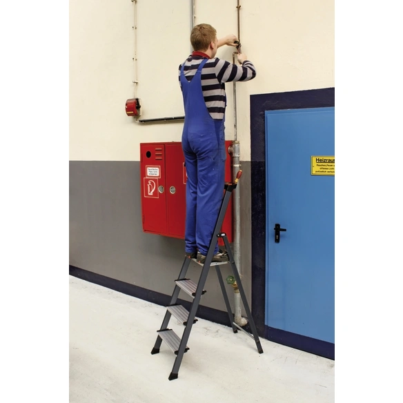 Stufen-Stehleiter »MONTO Securo«, 4 Sprossen, Aluminium