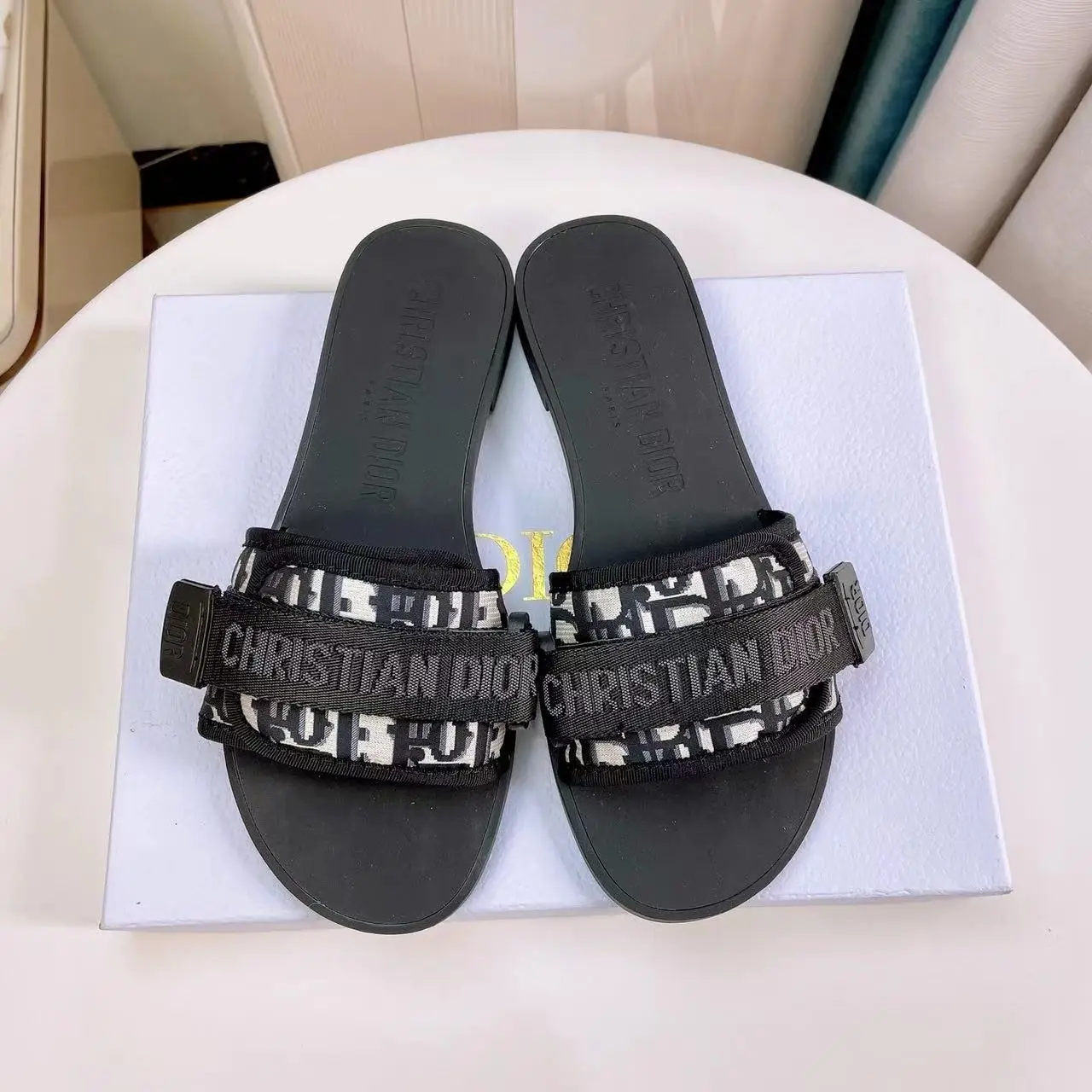 Dior DWAY Slide Slipper Sandals  With Adjustable Type Slide Sandal