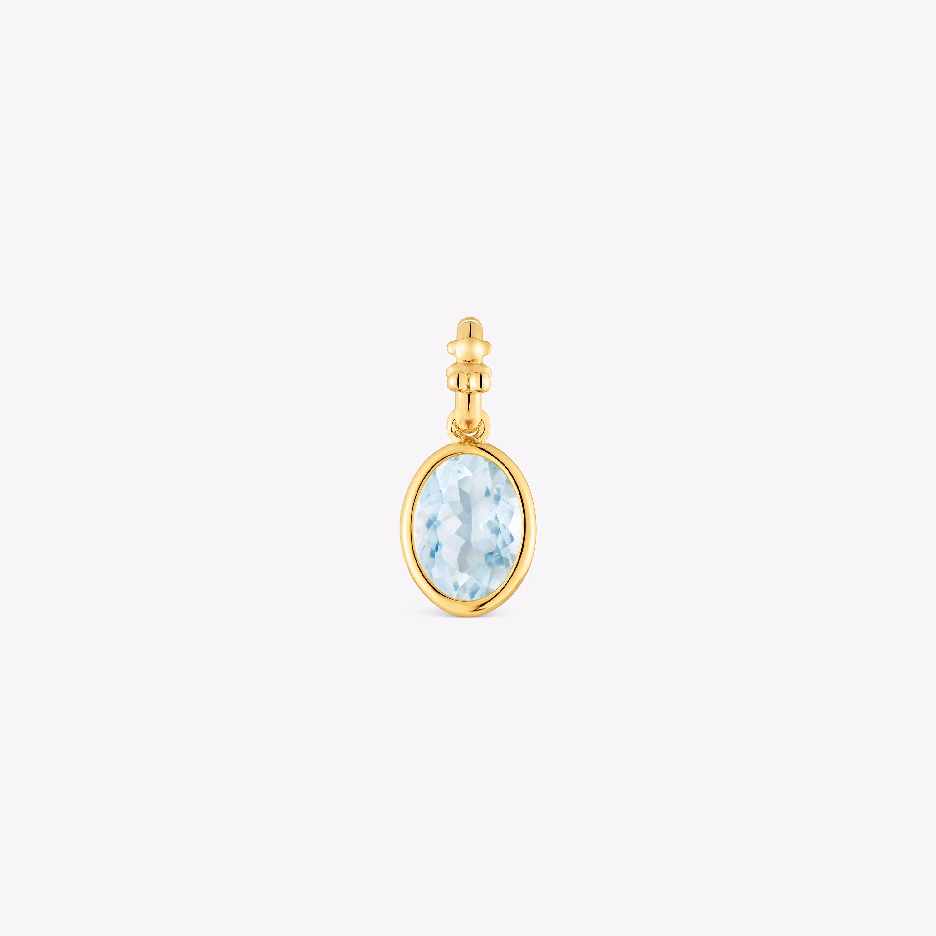 Colgante pequeño con baño de oro 18 kt sobre plata y aguamarina Medallions