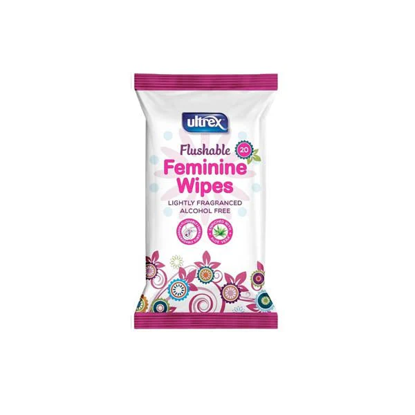 Ultrex Flushable Feminine Wipes 20s