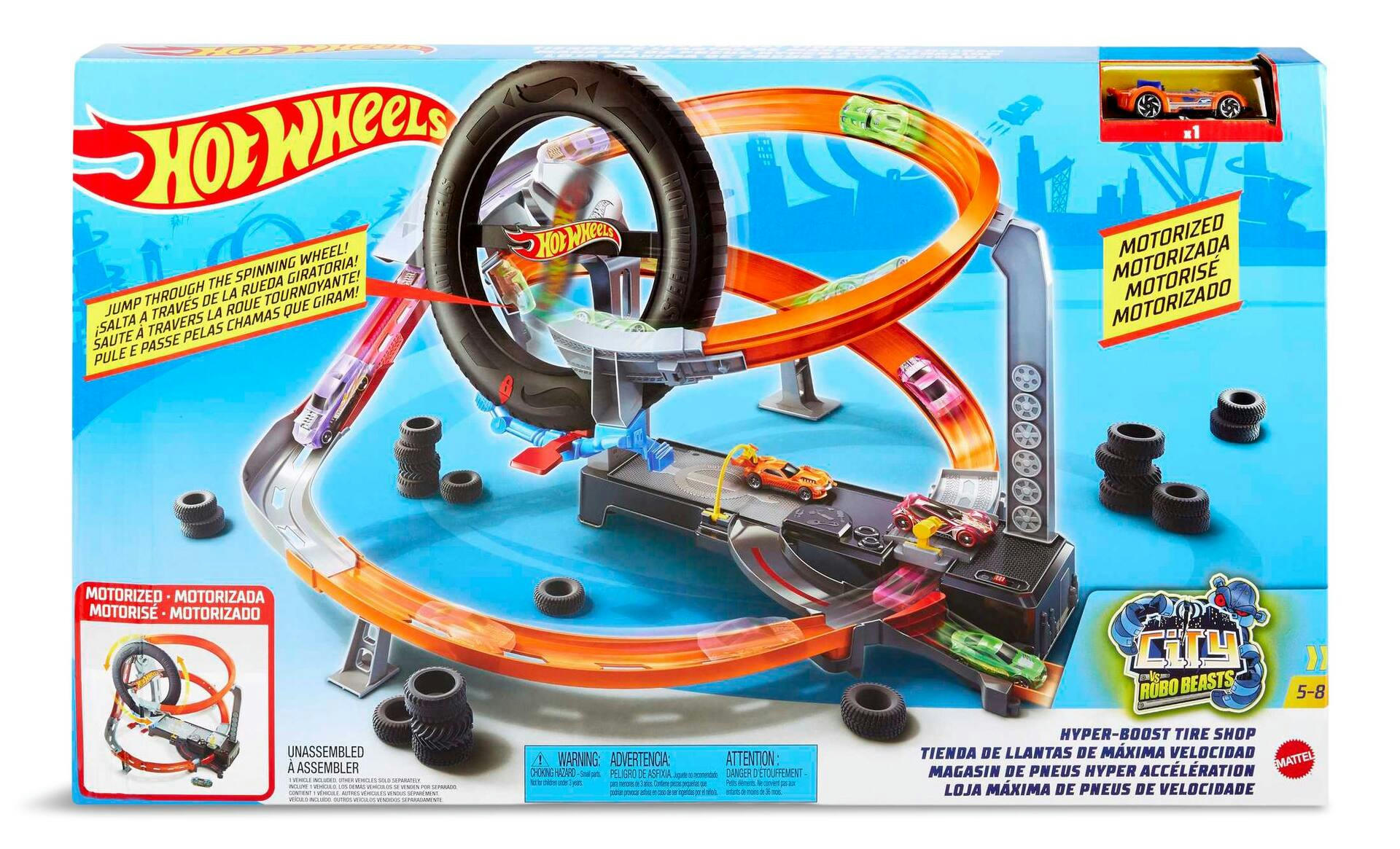 Hot Wheels® City Hyper-Boost Tire Shop Playset, Ages 3+