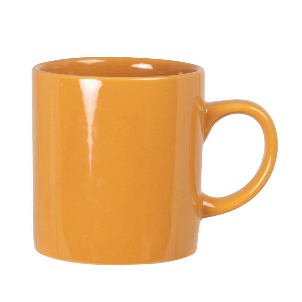 - Mug en grès jaune moutarde