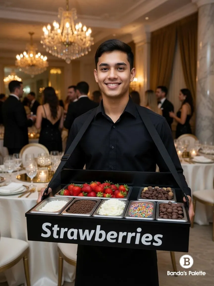 Strawberry, Cannoli, Caviar, Tiramisu, Catering Tray, Events, Wedding, Party, Serving Tray, Portable Charcuterie, Personalize with Branding