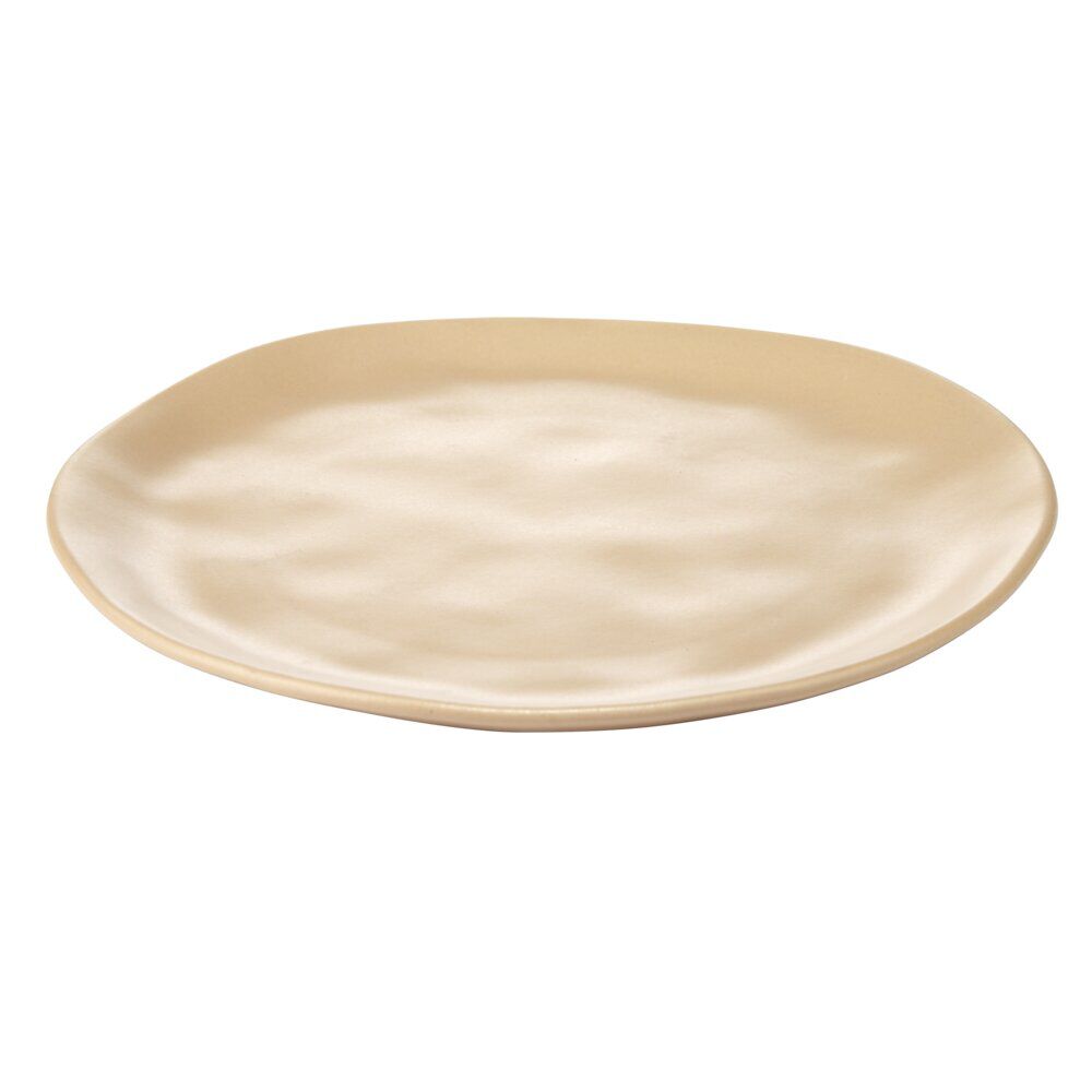 Assiette à dessert forme organique céramique beige Ø20cm