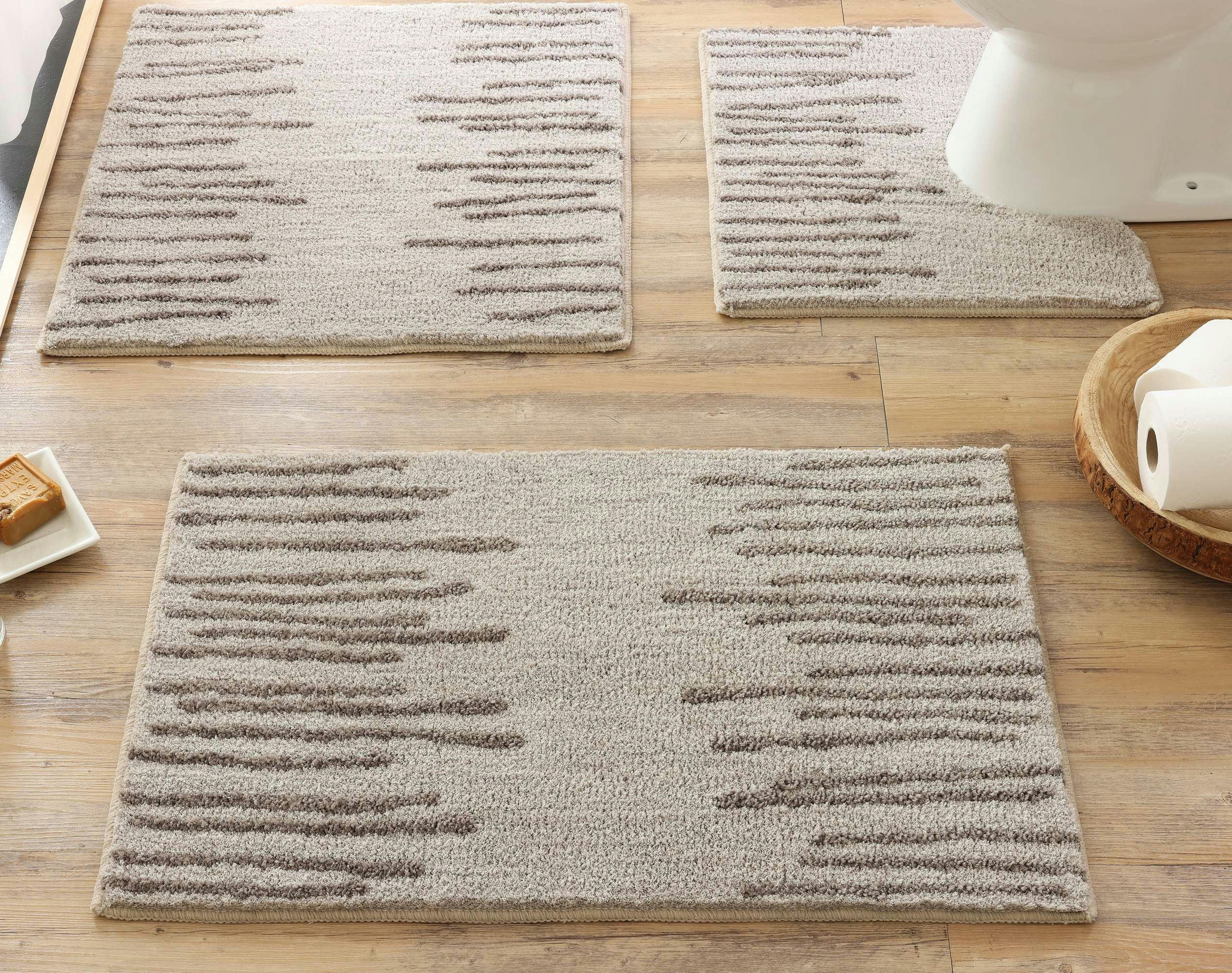 BATONNETS - Tapis de bain beige  60x60 en polyester
