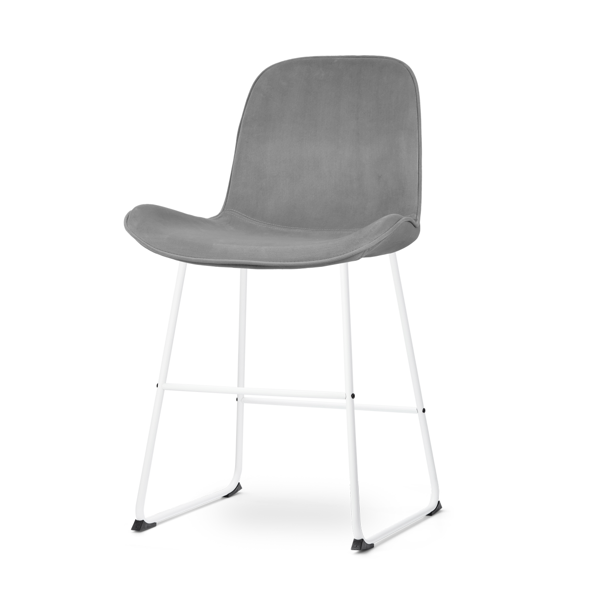 Nolon Nino-Fé Barkruk Grijs - Velvet - Wit Onderstel - 65 cm