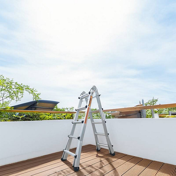 échelle articulée et télescopique pliante en aluminium 4x5 marches 4,96m