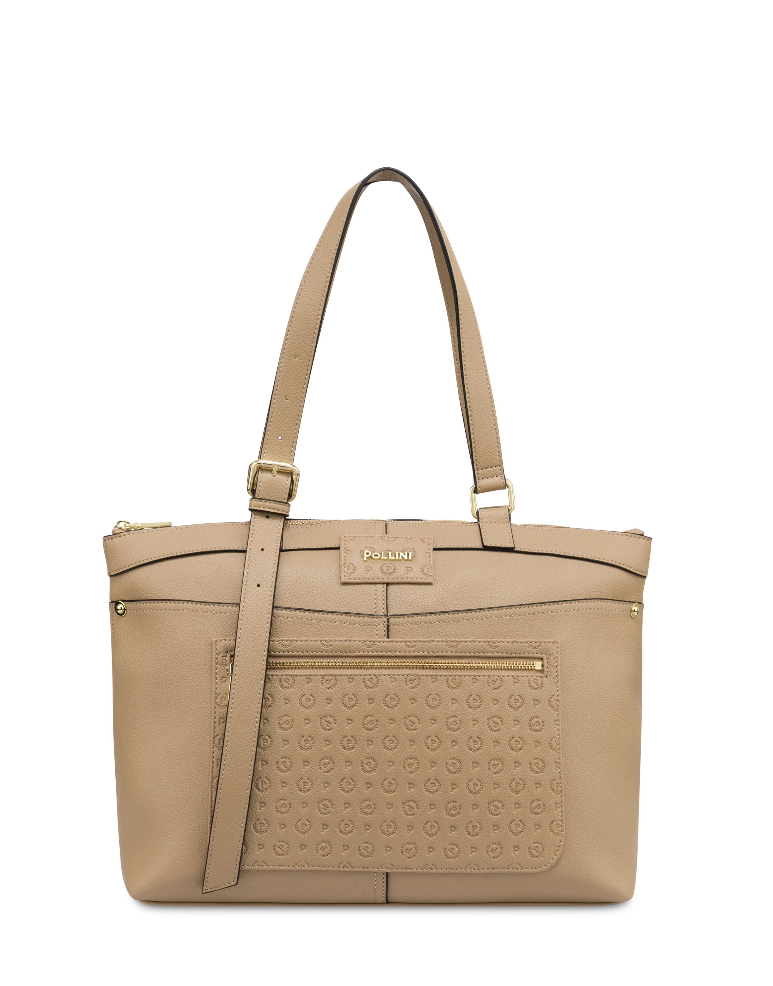 Borsa A Spalla Indigo In Pu Taupe/taupe
