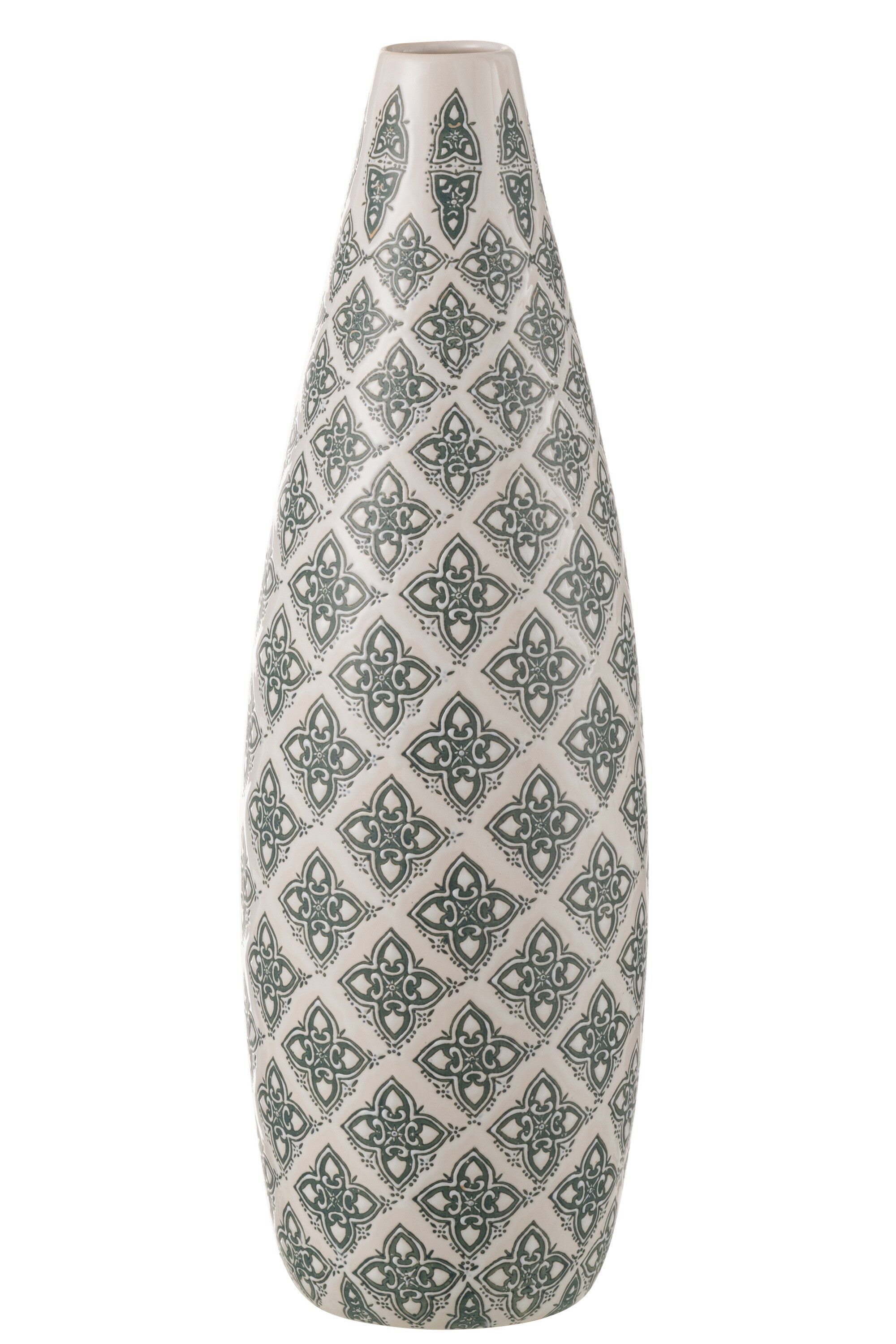 J-Line vaas Kousa - porselein - blauw/wit - 53 cm hoog