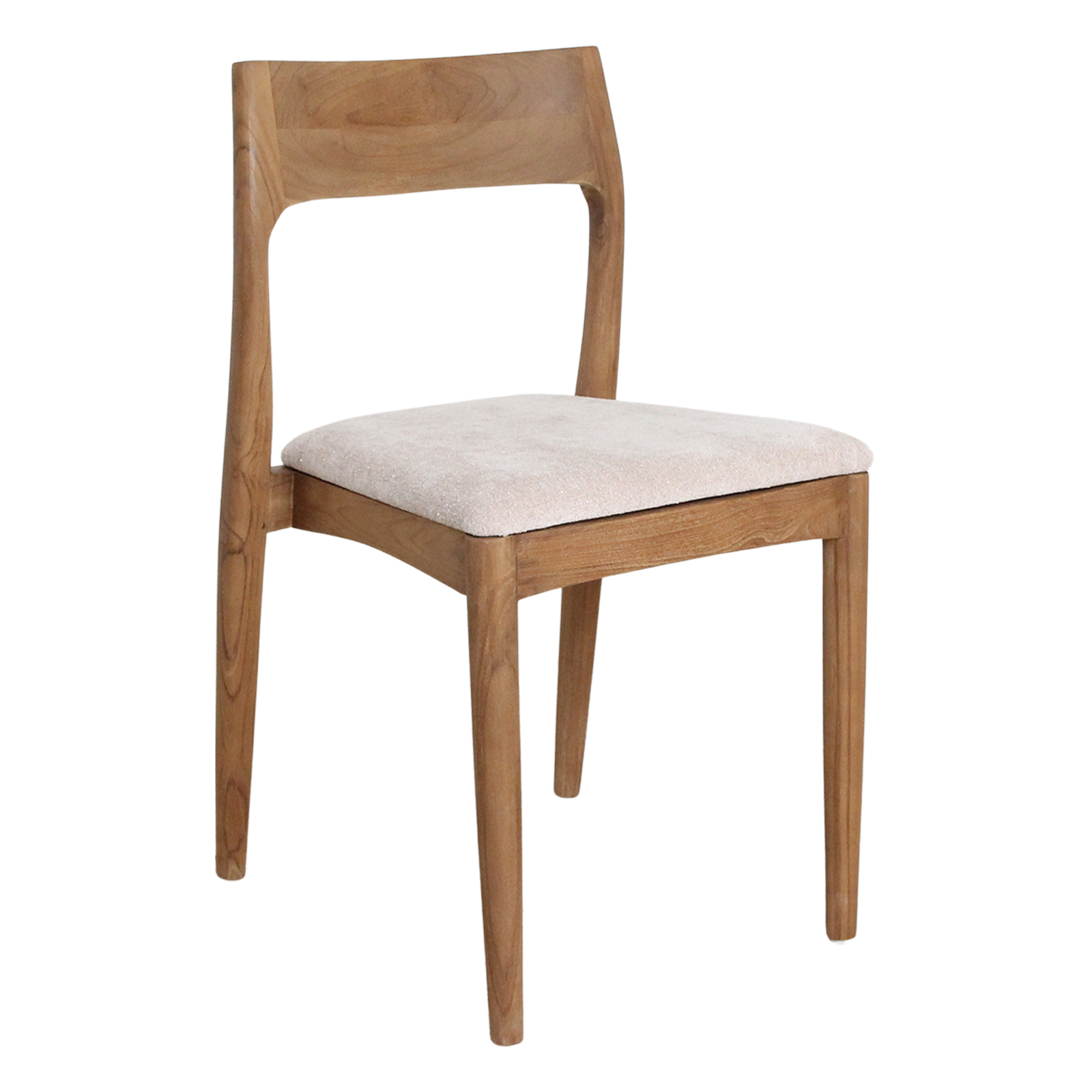 Freya teakhouten eetkamerstoel créme