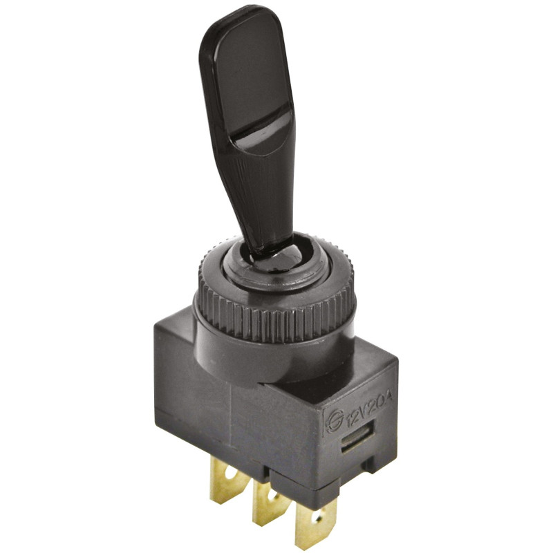 Interrupteur On/Off 12 V noir CARPOINT
