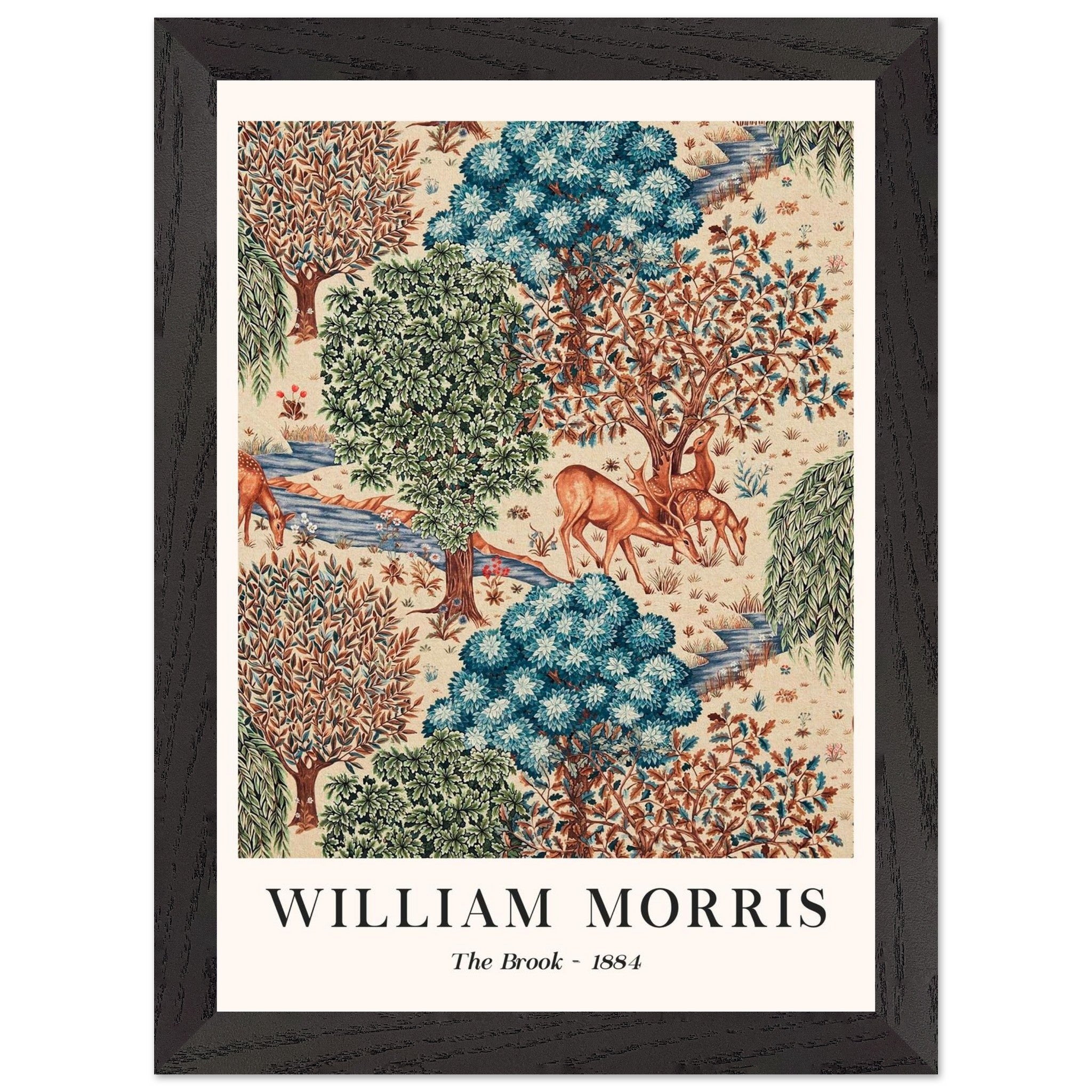 Artfulprints Poster met Lijst William Morris - The brook  - A4 21x29.7 cm - Meerkleurig
