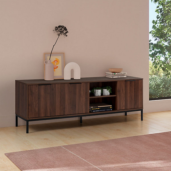 Meuble TV Auri 3 portes couleur Noyer