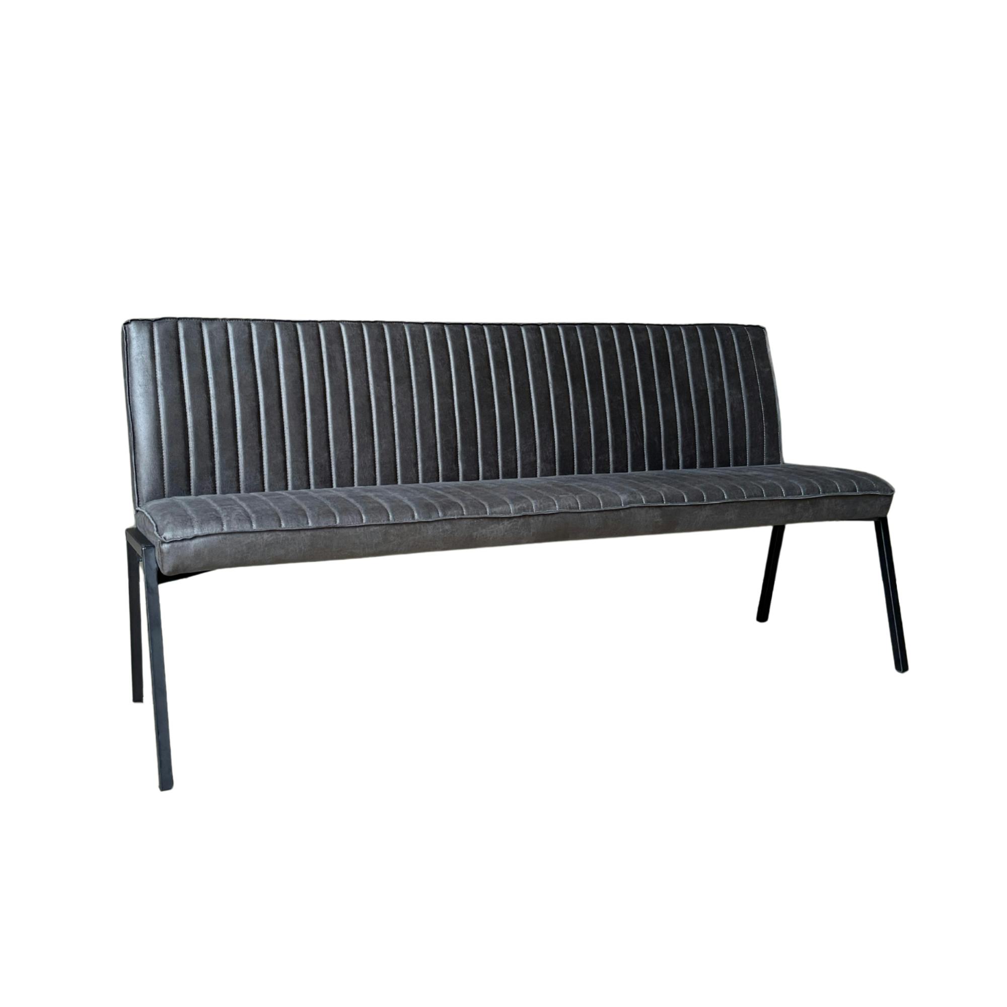 Banc de table à manger gris foncé à bandes 185 cm CORTINA