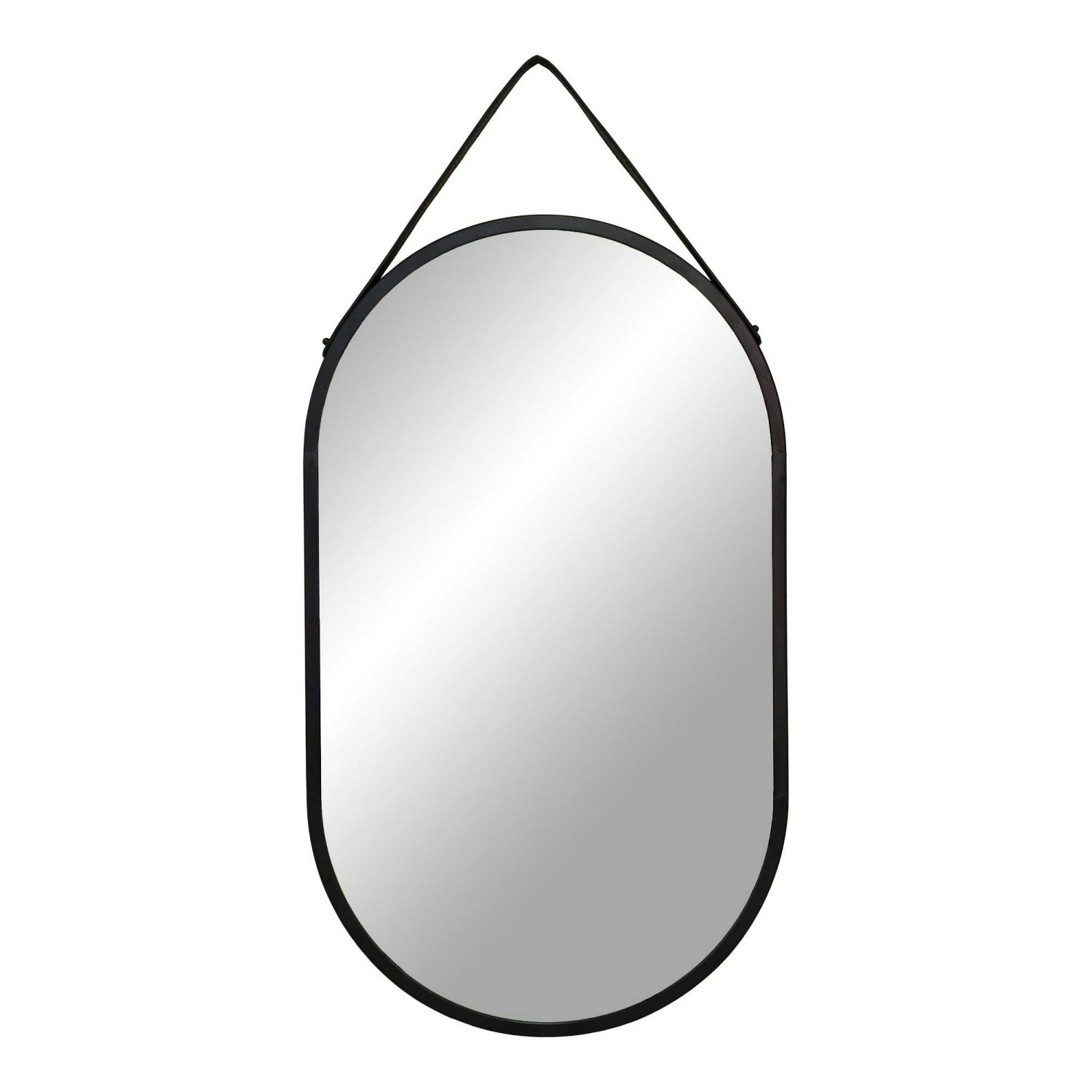Miroir ovale noir avec accroche assortie 60 cm SEOUL