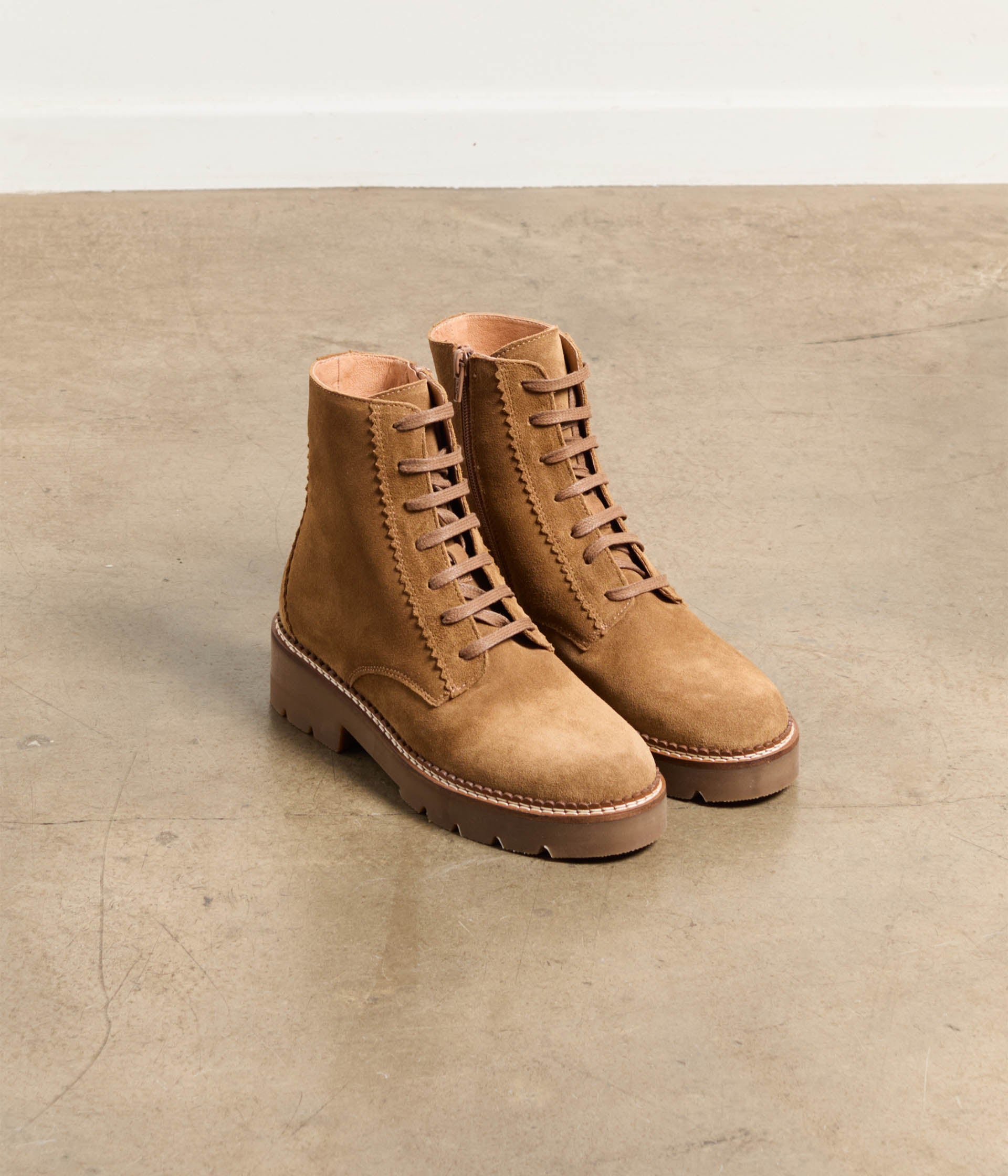 Bottines velours beige Sweety