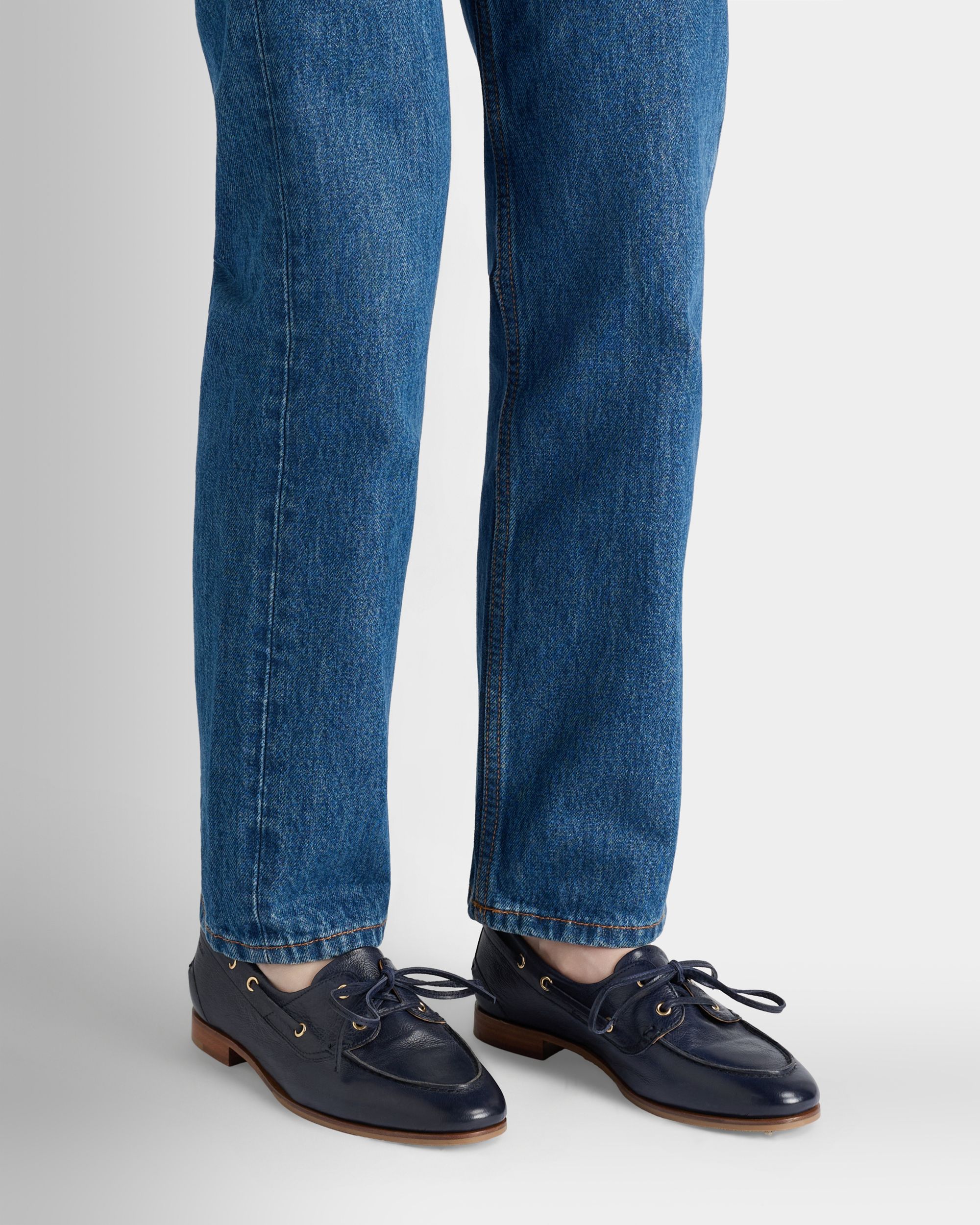 Plume Mokassin aus Leder in Marineblau