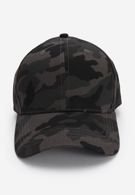 Mens Green Camo Print Cotton Baseball Cap