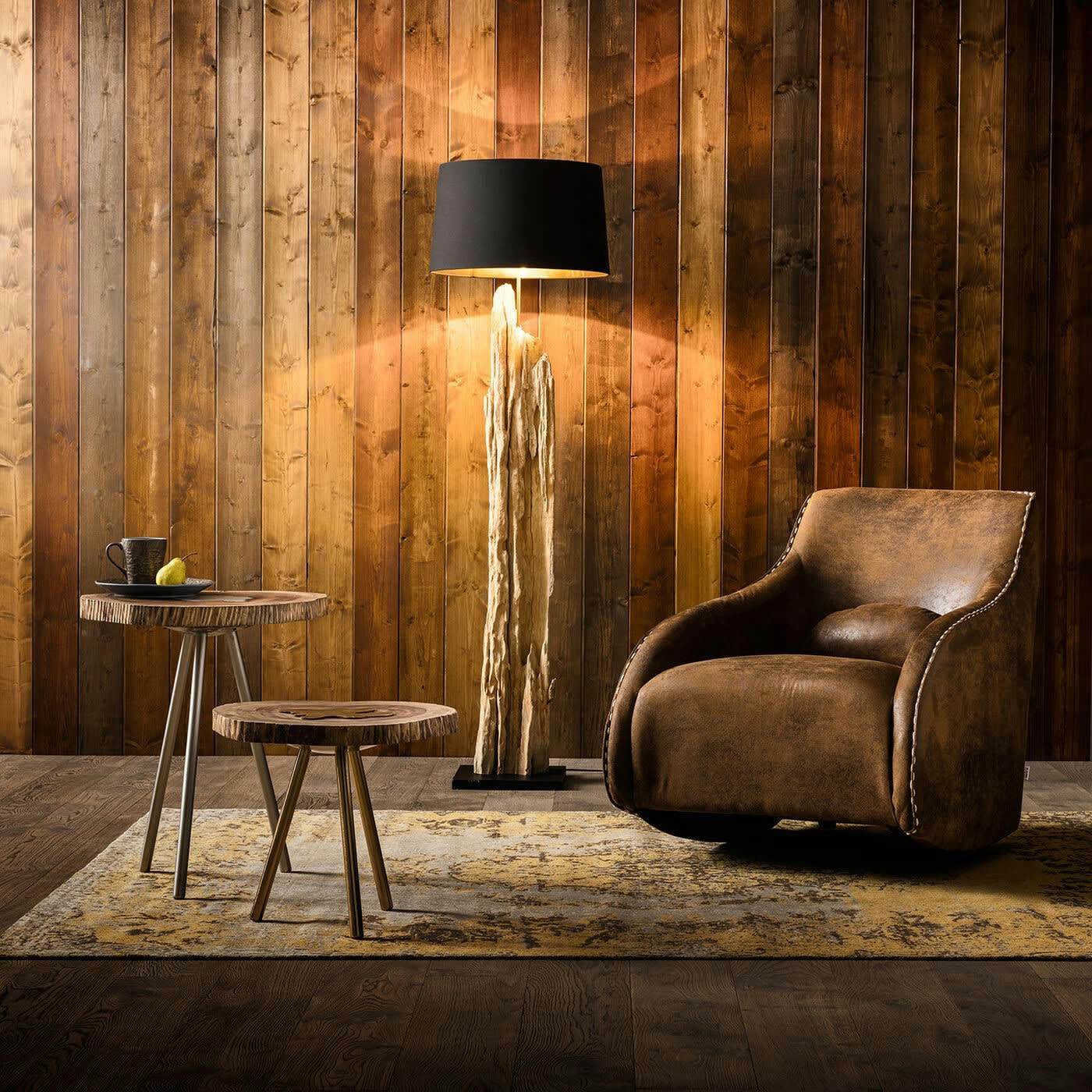 RITMO - Fauteuil à bascule en microfibre marron