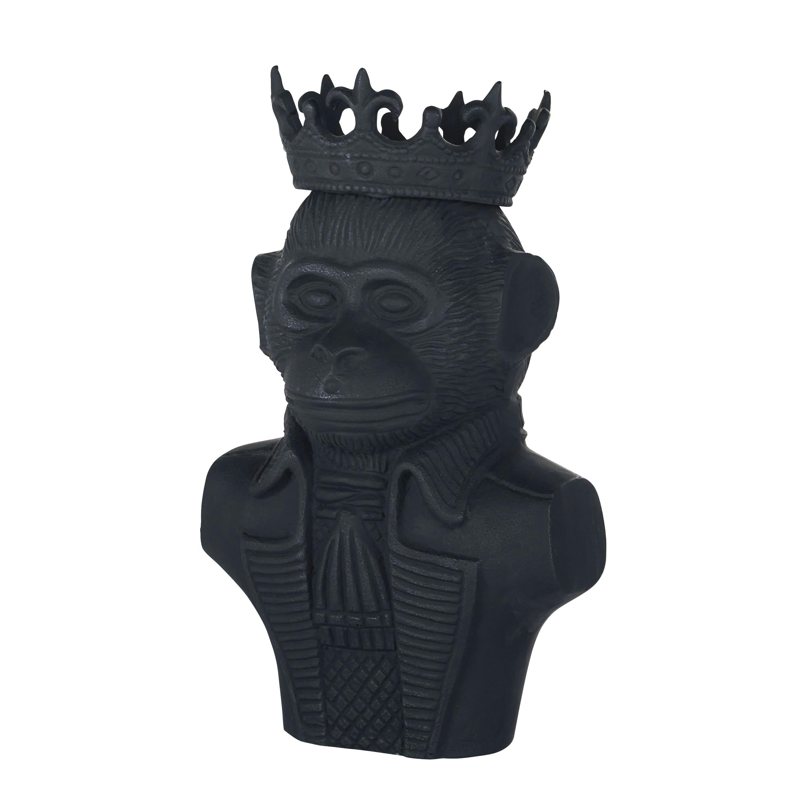 - Statuette buste de singe à couronne noire H37