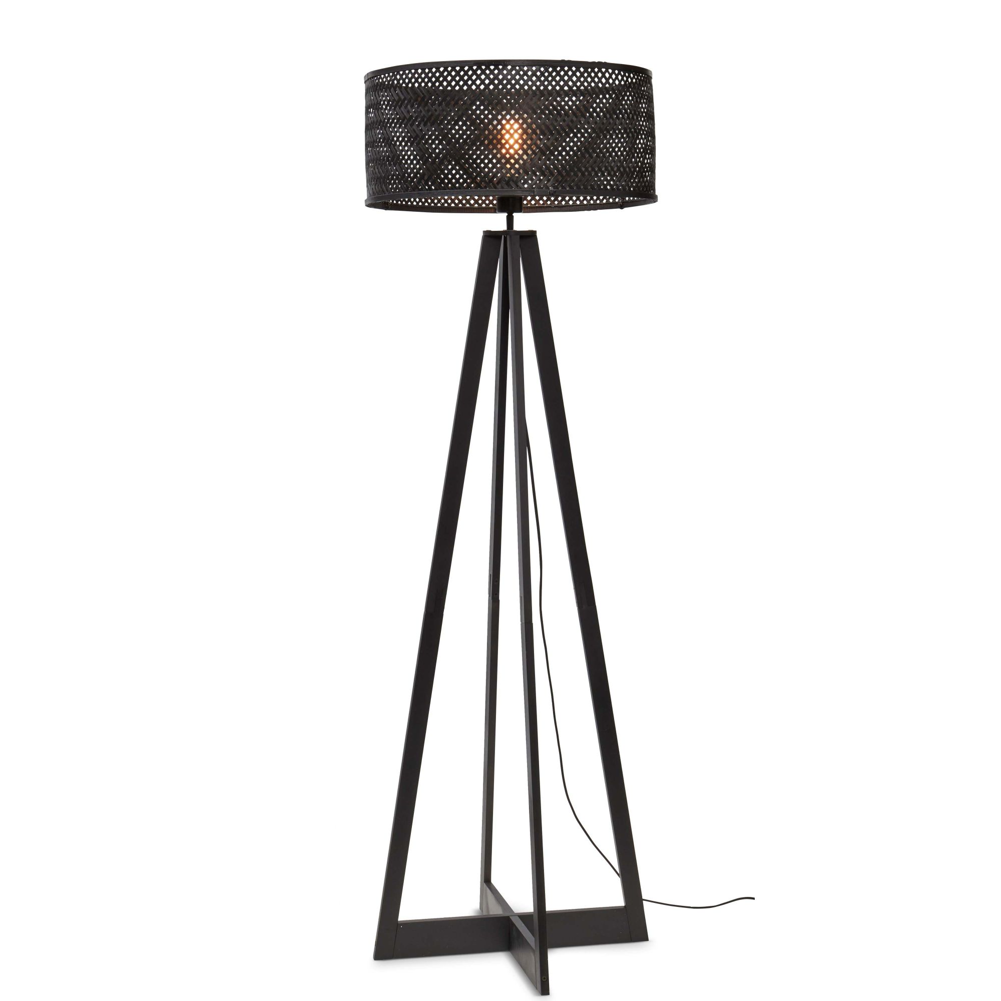 GOOD&MOJO vloerlamp Java - zwart - Ø50cm