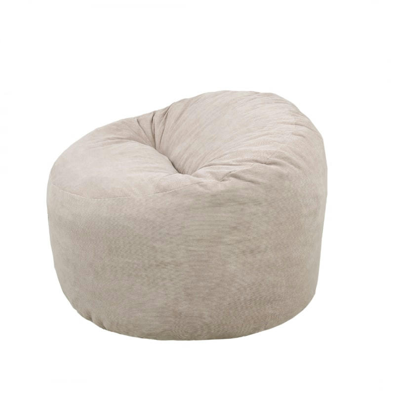 - Pouf  Velours Côtelé Beige 100 cm