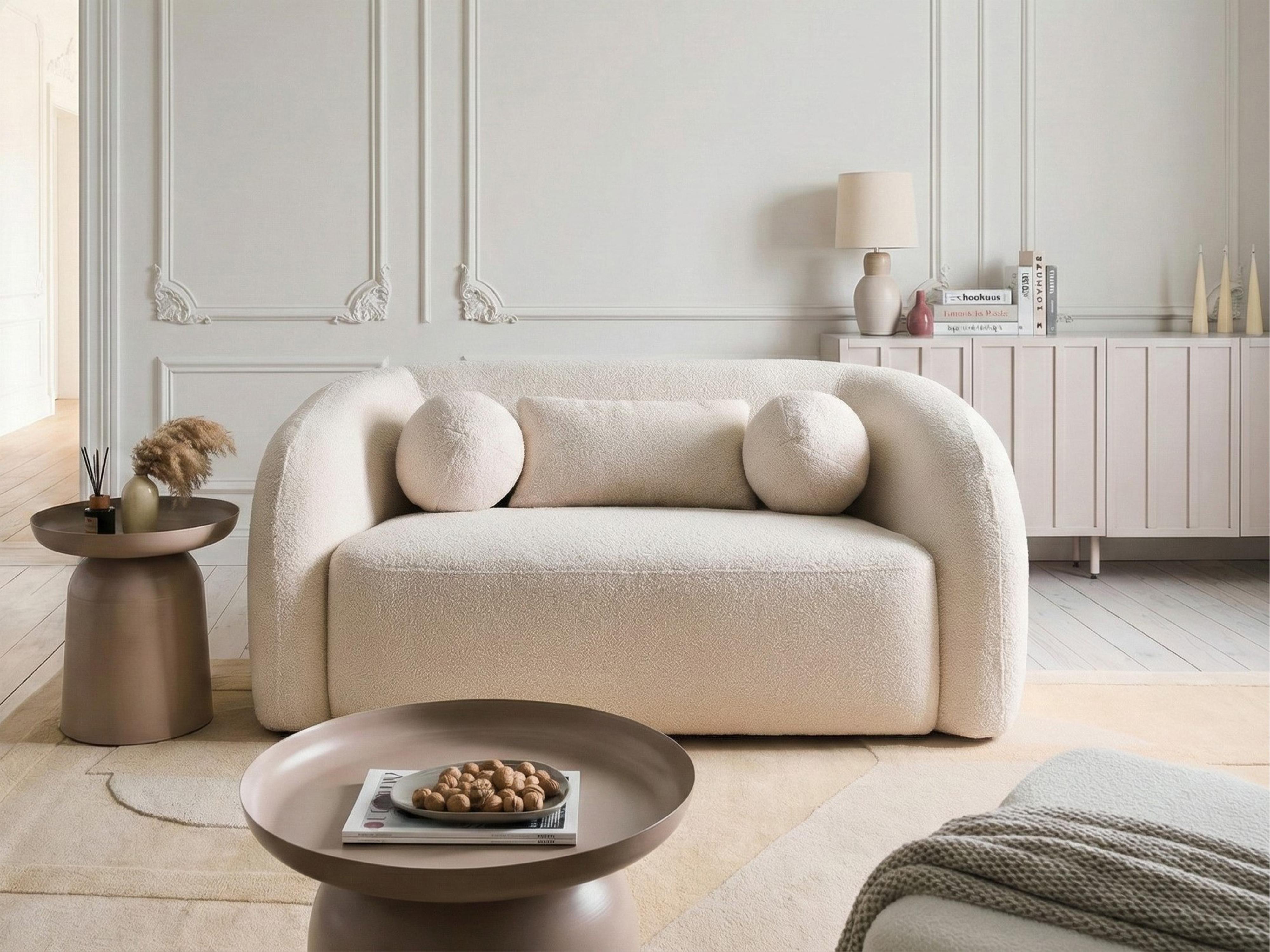 Sofa 2 Seater EGEDAAL Boucle White