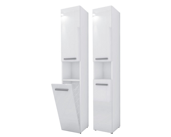 Meuble de salle de bain, blanc mat, 30 x 174 x 30 cm