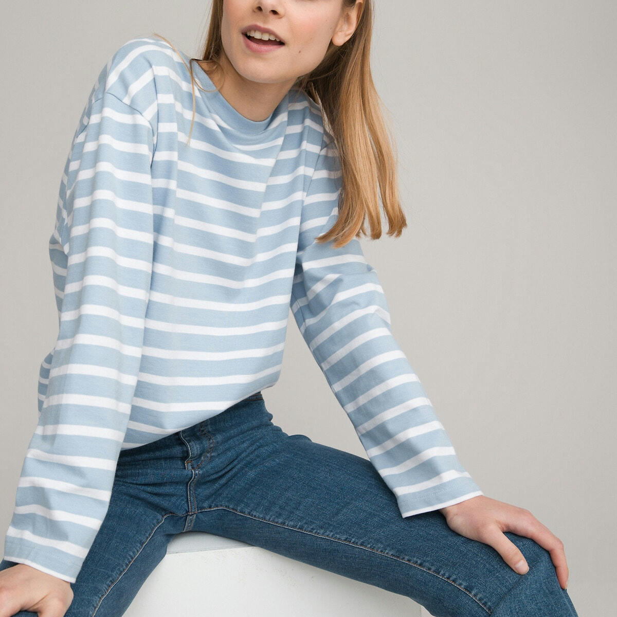 T-shirt oversize manches longues rayé
