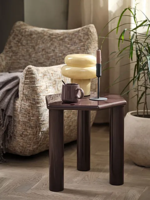 Hjørnebord KLIPPINGE 45x49 aubergine