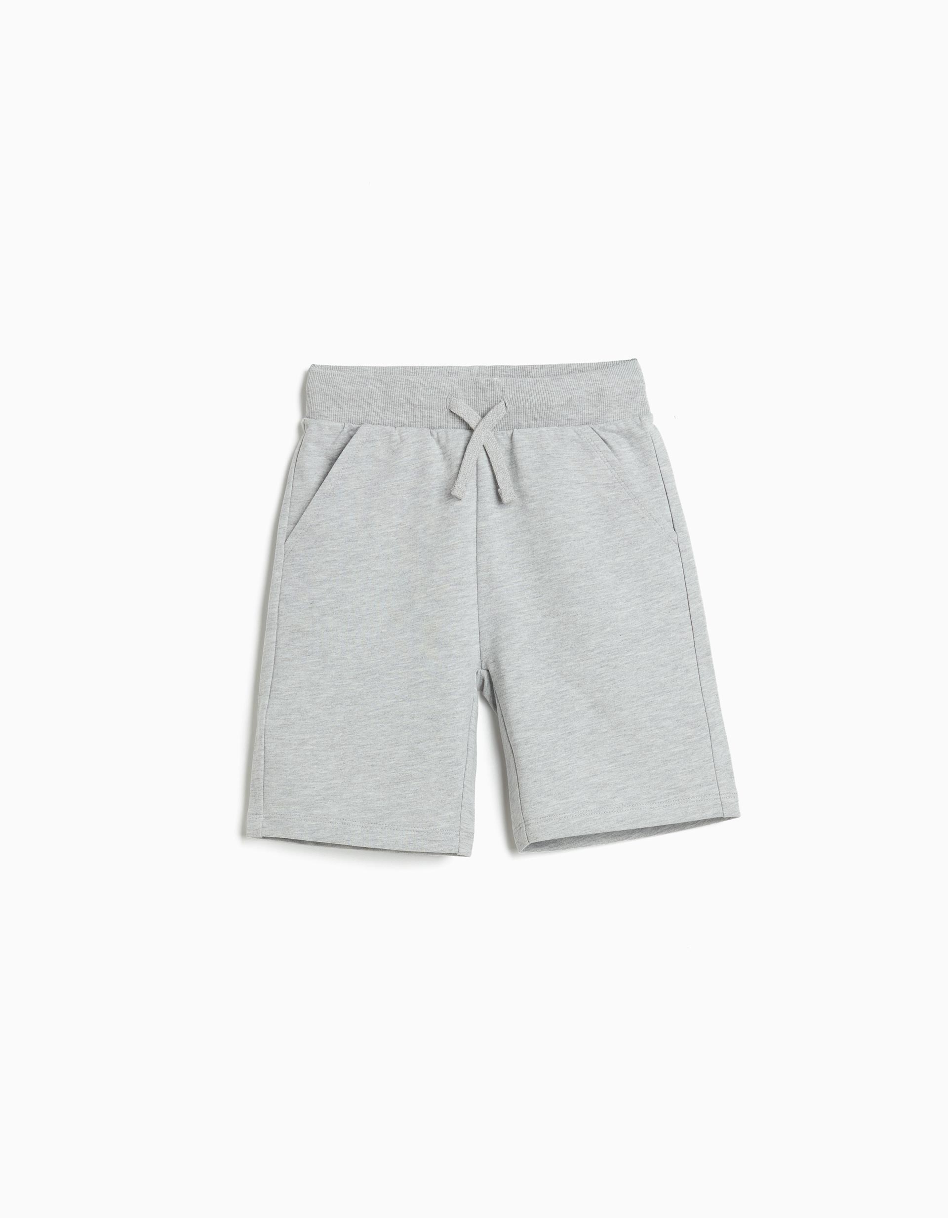 Calções Fleece, Menino, Cinzento Claro