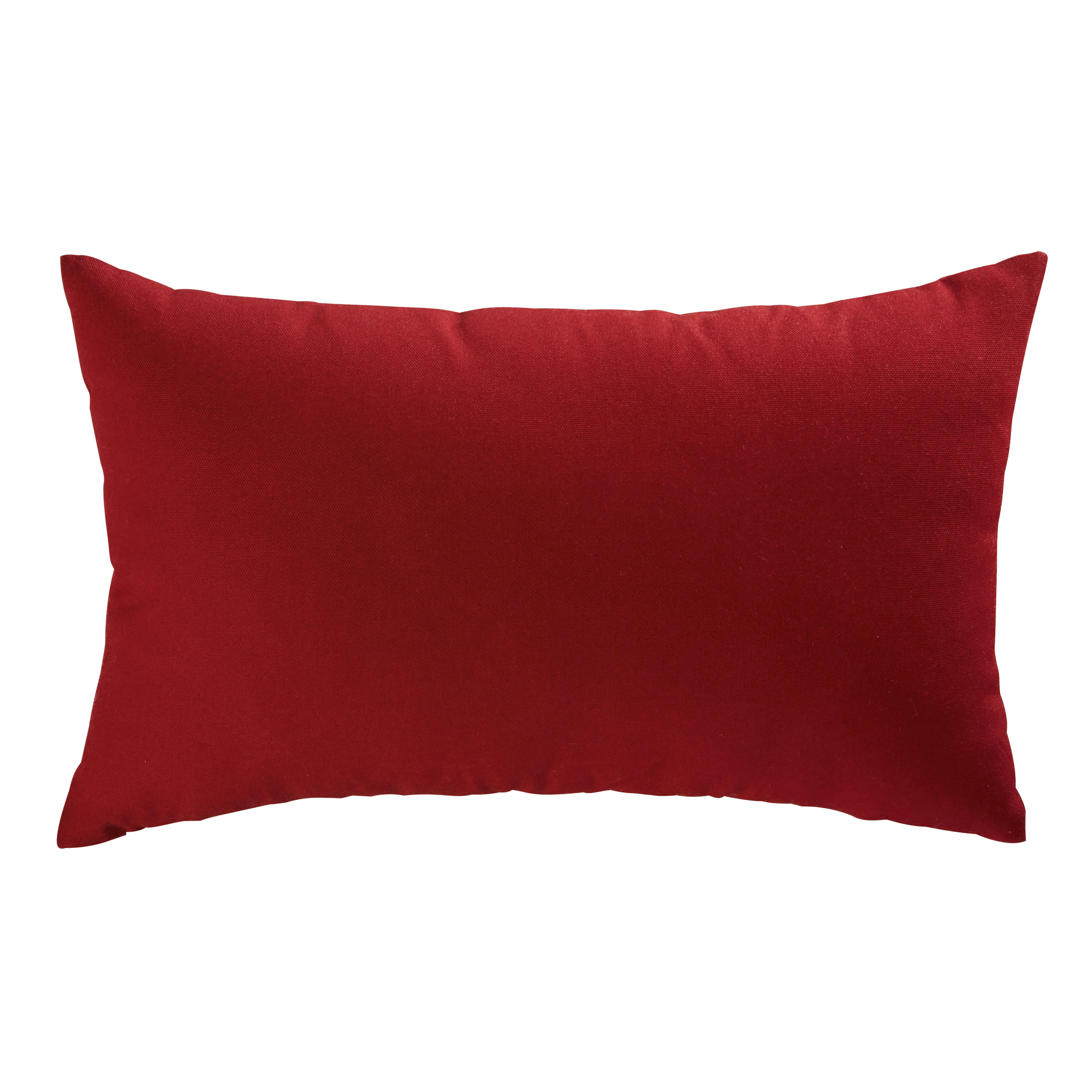 SAUBRIGUES - Coussin motifs graphiques rouges, écrus et gris 30x50