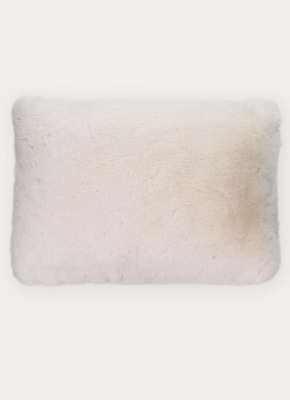 HOUSSE DE COUSSIN EFFET FOURRURE BLANC CASSE