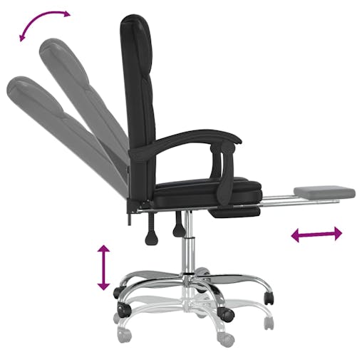 NNEVL Reclining Office Chair Black Faux Leather