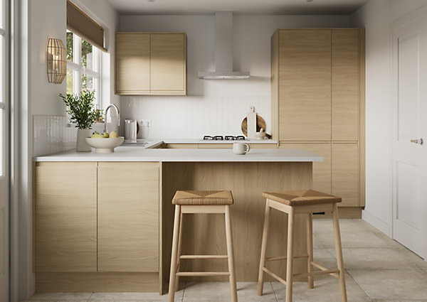 Panneau de finition îlot GoodHome Garcinia effet chêne H. 89 cm x l. 200 cm x ép. 16 mm
