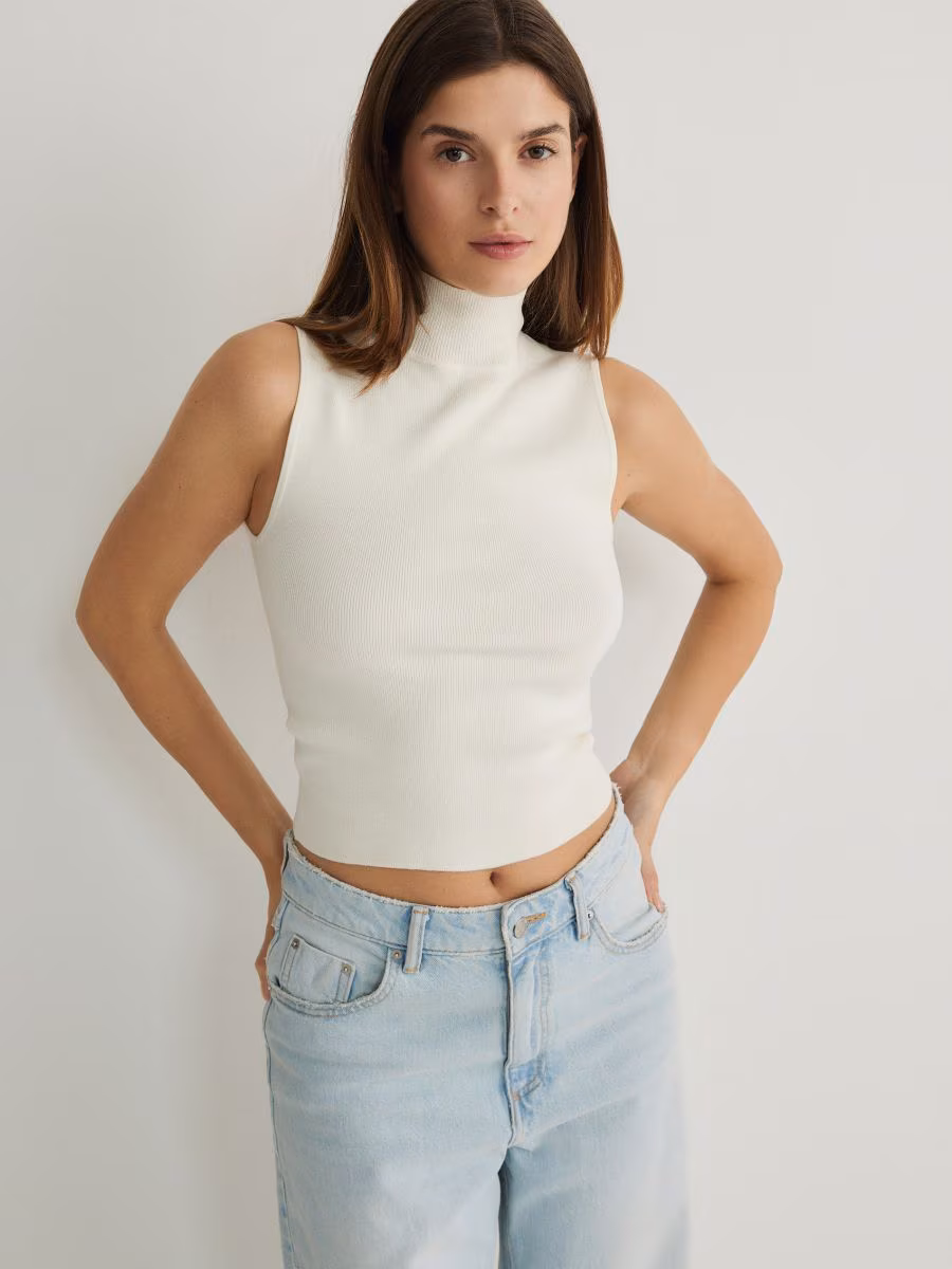 Blouse With Stand Up Collar