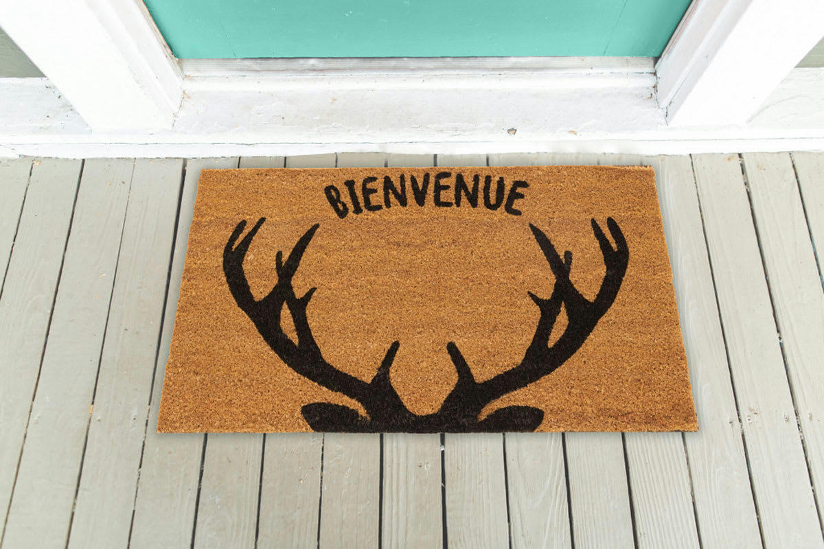 - Paillasson en coco corne cerf 75 x 45 cm