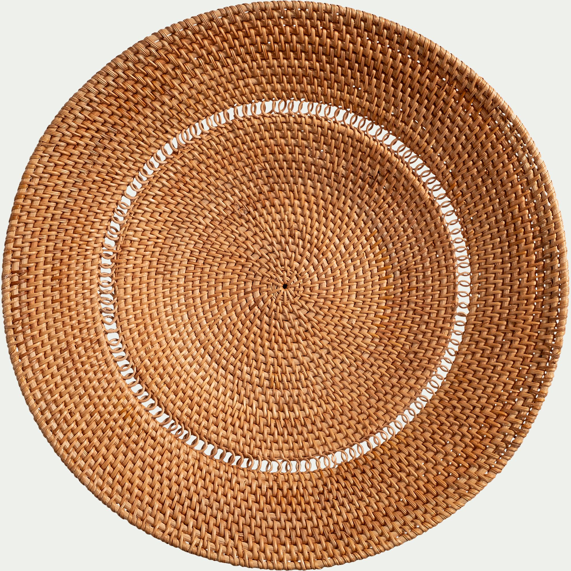 TITONIO - Décoration murale ronde en rotin D50cm - naturel