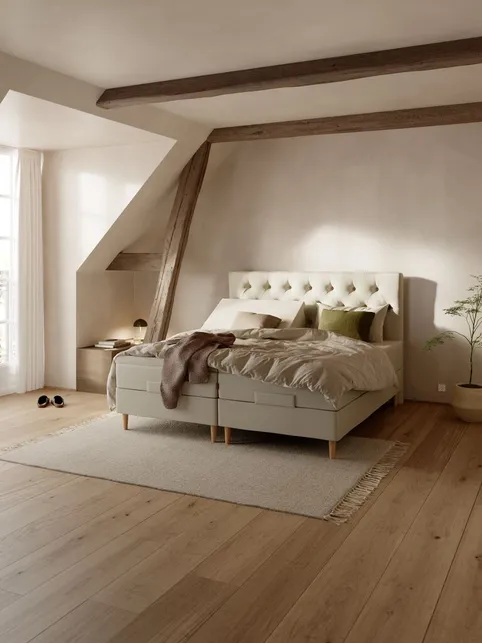 Elevationsseng 90x200cm TONDRA + VOLA sand-91 Medium