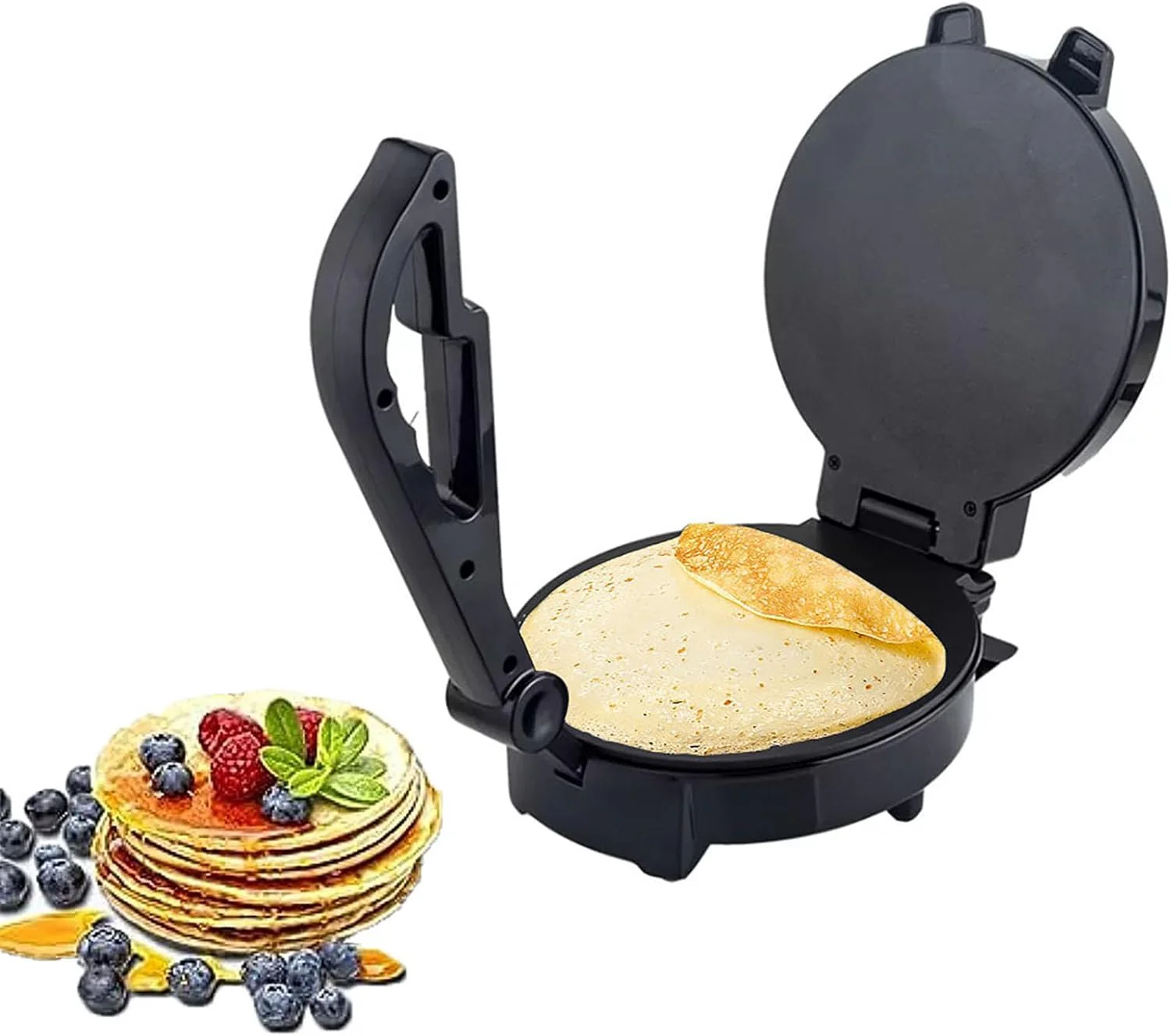 8-Inch Compact Non-Stick Pancake Maker, Adjustable Temperature
